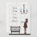 Search for damask baby boy shower invitations White