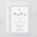 Search for blue gingham baby shower invitations Cute