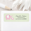 Search for baby elephant return address labels Girl baby shower