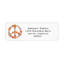 Search for peace symbol return address labels Retro