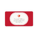 Search for red apple return address labels Fall baby shower