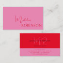 Search for bright red business cards Girly