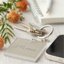 Search for square script key rings Minimalist