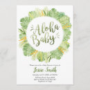 Search for tropical leaves baby shower invitations Aloha