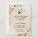 Search for burlap and lace birthday invitations Floral