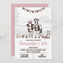 Search for barn 1st birthday invitations Pink