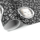 Search for numbers wrapping paper Black white