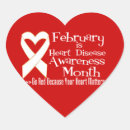 Search for red awareness stickers Heart disease awareness month