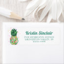 Search for hawaiian flowers return address labels Pineapple