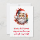 Search for funny money seasonal cards Santa claus