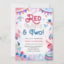Search for red white and two birthday invitations Summer birthday party