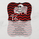 Search for gothic sweet 16 invitations Red