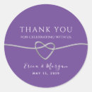 Search for purple and silver wedding stickers Elegant