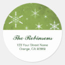 Search for green snowflake stickers Return address