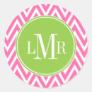 Search for bright pink monogram stickers Colourful