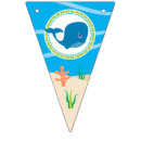 Search for whale bunting flags ocean