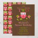 Search for owl 2nd birthday invitations Cute