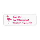 Search for flamingo bird return address labels Pink
