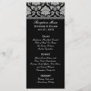Search for damask wedding menus Black and white