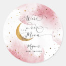 Search for moon baby shower stickers Over the moon