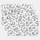 Search for black and white birthday wrapping paper 40 years old