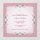 Search for pink damask first communion invitations Girls
