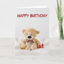 Search for teddy bear 1st birthday cards First