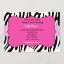Search for hot pink zebra invitations Shower