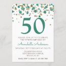 Search for teal gold 50th birthday invitations Fiftieth