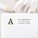 Search for monogram floral return address labels Botanical