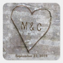 Search for carved initials stickers Heart