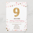 Search for ninth birthday invitations Gold