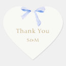 Search for heart thank you wedding stickers Blue and white