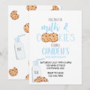 Search for milk and cookies birthday invitations Blue