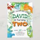 Search for dinosaur 2nd birthday invitations Jungle