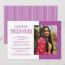 Search for purple and white graduation invitations Classic