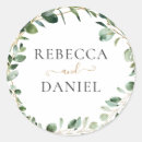 Search for sage green wedding stickers Watercolor eucalyptus leaves