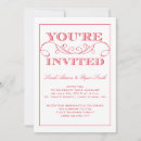 Search for red swirls invitations Vintage