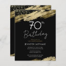 Search for seventy birthday invitations Black and gold