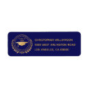 Search for blue and gold graduation return address labels High school