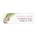 Search for hawaiian flower return address labels Tropical