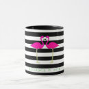 Search for pink and black striped mugs White