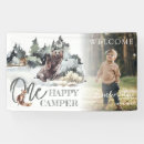 Search for rustic birthday banners One happy camper