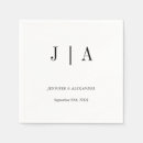 Search for monogrammed monogram initial letter napkins Black and white