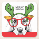 Search for reindeer paper coasters red