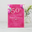 Search for hot pink 50th birthday invitations Glamourous