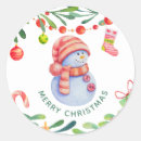Search for round snowman stickers Merry