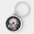 Search for day of the dead rounded key rings Bones