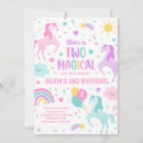 Search for unicorn 2nd birthday invitations Magical birthday party
