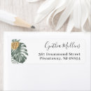 Search for tropical leaves return address labels Hawaiian